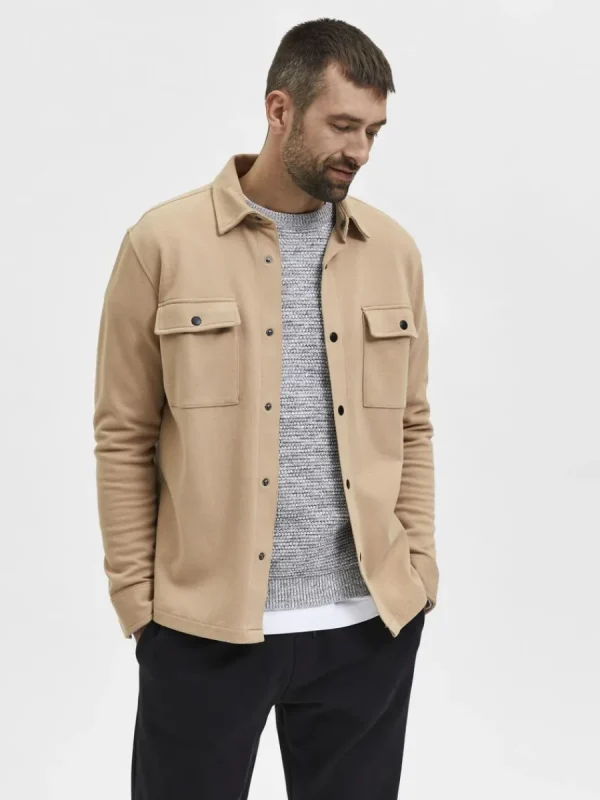 SELECTED KLASSISKA ÖVERSKJORTA Beige Flash Sale