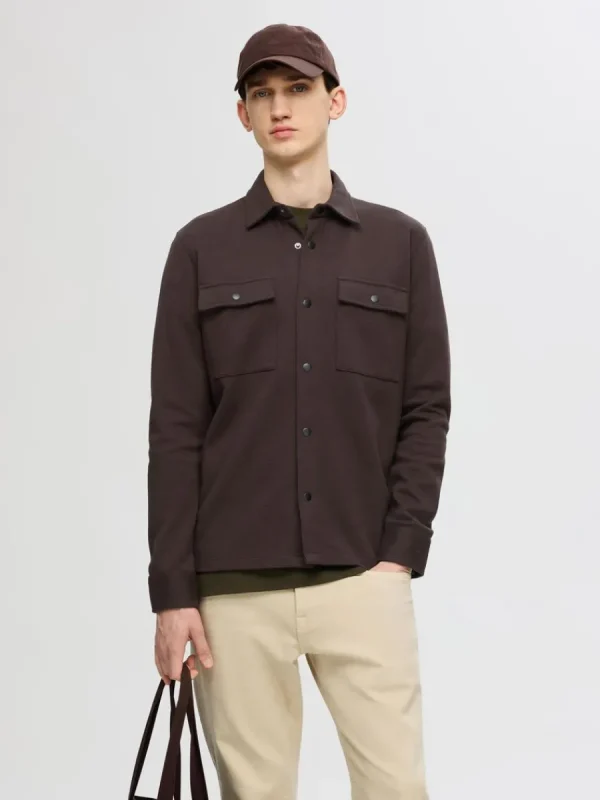 SELECTED KLASSISKA ÖVERSKJORTA Brown Outlet