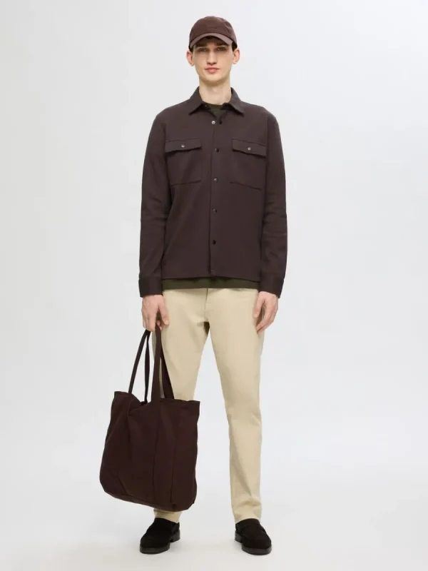 SELECTED KLASSISKA ÖVERSKJORTA Brown Outlet