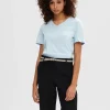 SELECTED KLASSISKA V-NECK T-SHIRT Blue Hot