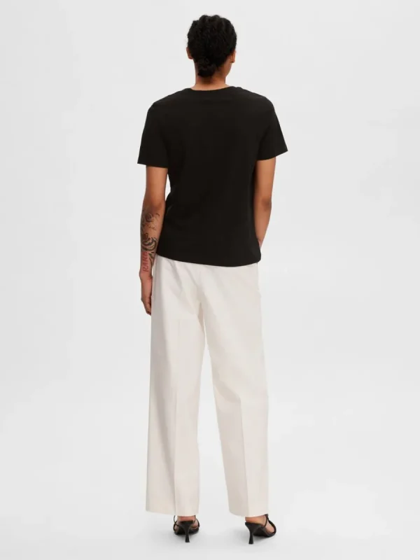 SELECTED KLASSISKA V-NECK T-SHIRT Black Store
