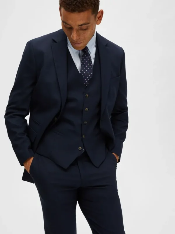 SELECTED KLASSISKA VÄST Blue Sale