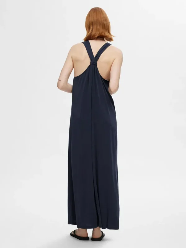 SELECTED KNUTPRYDD MIDIKLÄNNING Blue Fashion