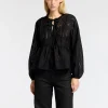 SELECTED KNYTNING FRAM LÅNGÄRMAD BLUS Black Sale