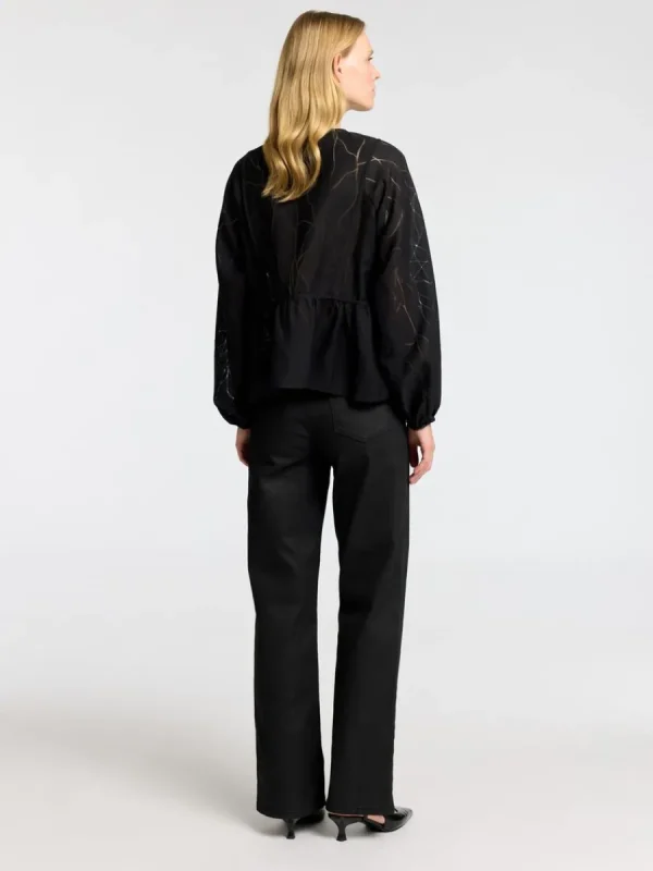 SELECTED KNYTNING FRAM LÅNGÄRMAD BLUS Black Sale