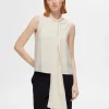SELECTED KNYTNING I HALSEN ÄRMLÖS TOPP Beige Outlet