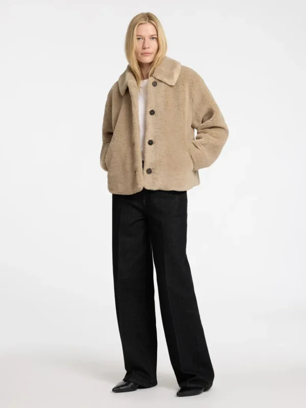 SELECTED KORT TEDDYJACKA Brown Clearance