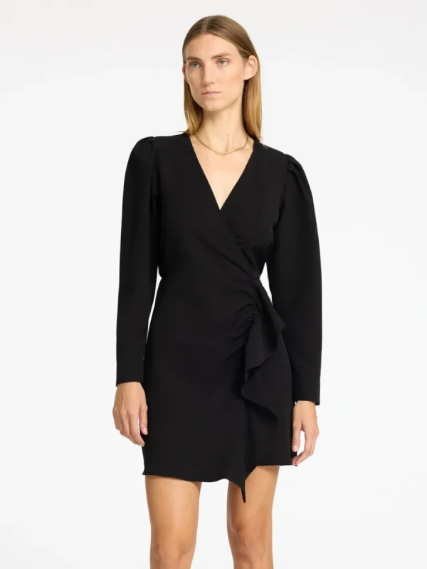 SELECTED KORT VOLANGPRYDD KLÄNNING Black Flash Sale