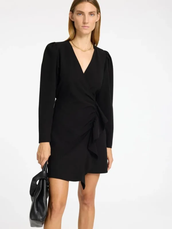 SELECTED KORT VOLANGPRYDD KLÄNNING Black Flash Sale