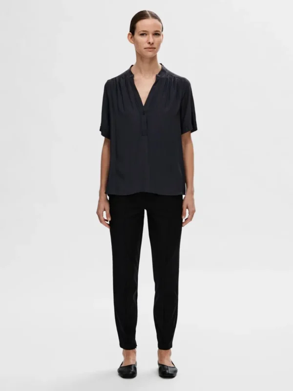 SELECTED KORTÄRMAD BLUS Blue Discount