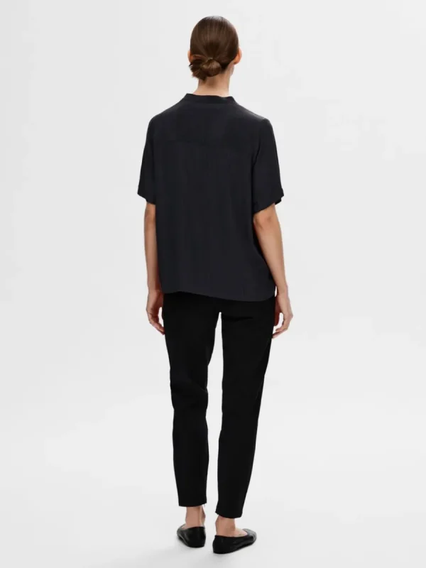 SELECTED KORTÄRMAD BLUS Blue Discount