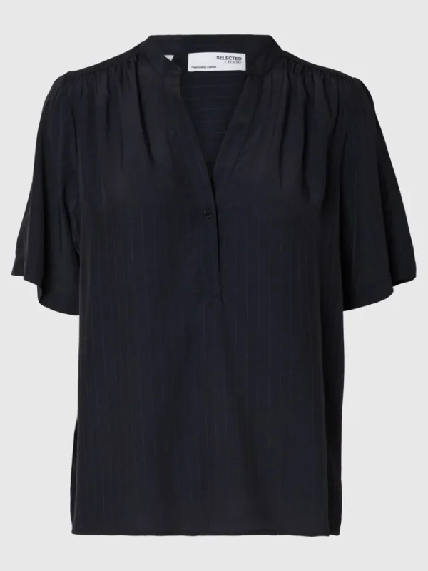 SELECTED KORTÄRMAD BLUS Blue Discount