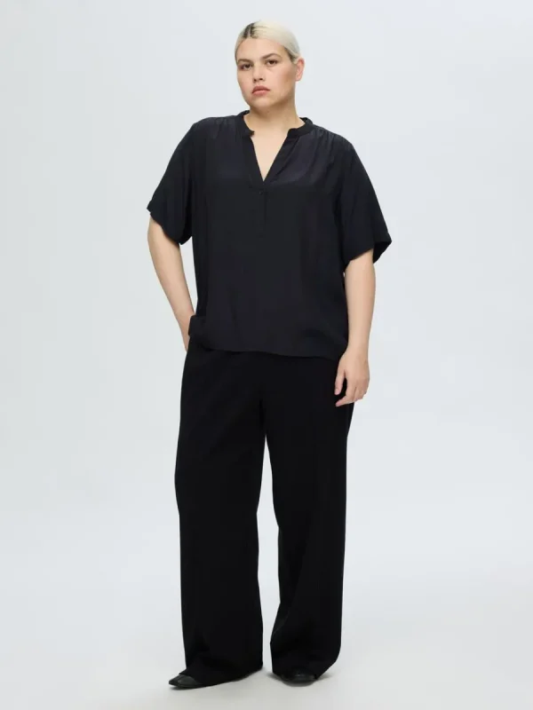 SELECTED KORTÄRMAD BLUS Blue Discount