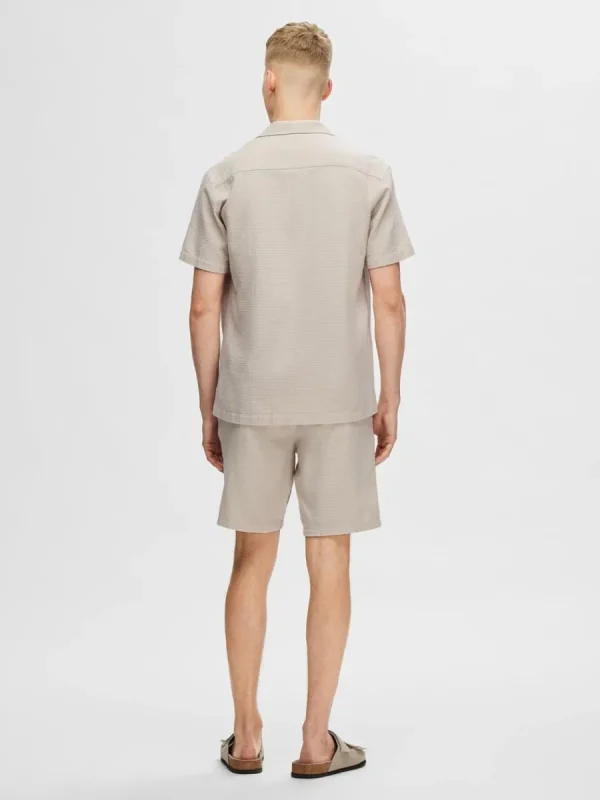 SELECTED KORTÄRMAD BOMULL SKJORTA Beige Online