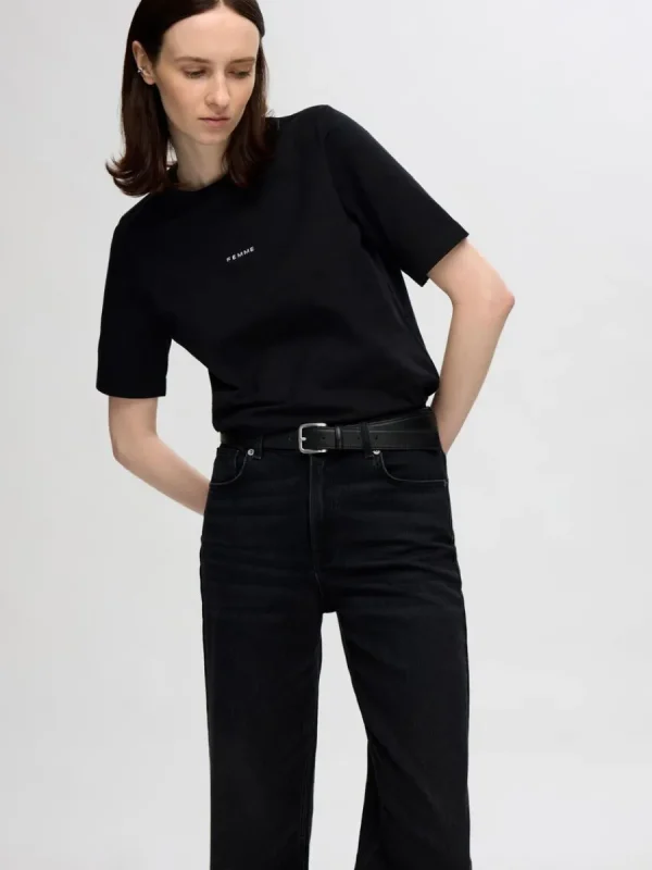 SELECTED KORTÄRMAD BOMULL T-SHIRT Black Best Sale