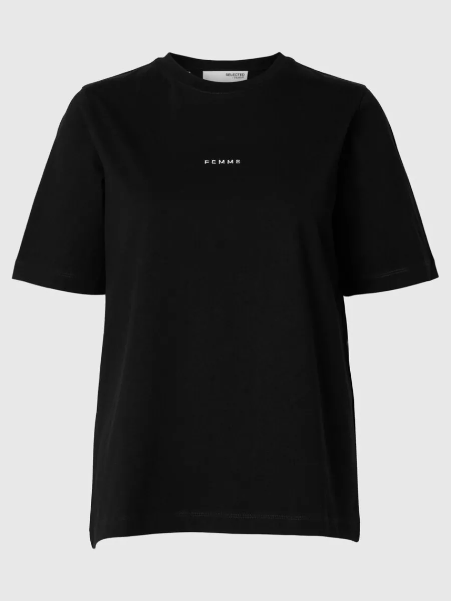 kortrmad_bomull_tshirt_5.webp SELECTED KORTÄRMAD BOMULL T-SHIRT Black Best Sale