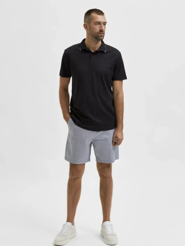 SELECTED KORTÄRMAD COOLMAX® PIKÉTRÖJA Black Online