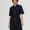 SELECTED KORTÄRMAD JEANSKLÄNNING Blue Store