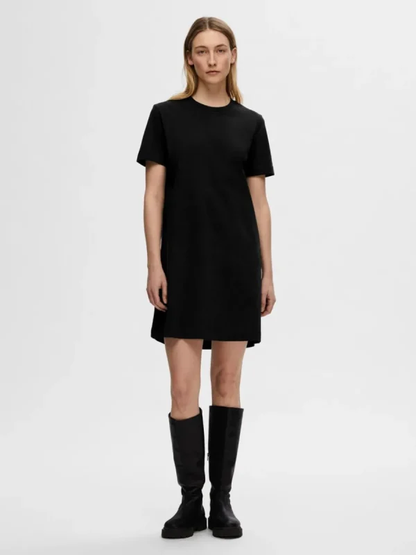 SELECTED KORTÄRMAD KORT KLÄNNING Black Outlet