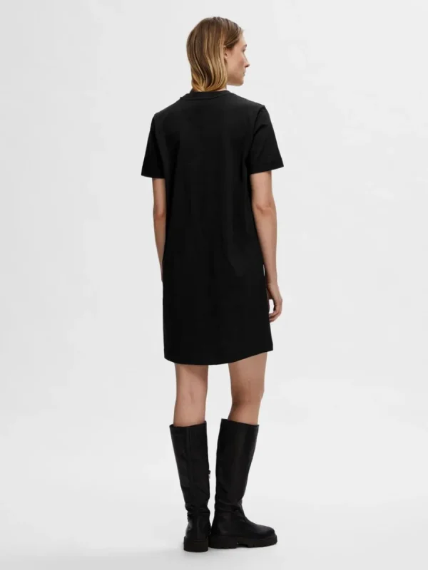 SELECTED KORTÄRMAD KORT KLÄNNING Black Outlet