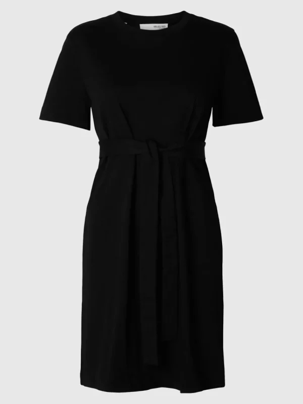 SELECTED KORTÄRMAD KORT KLÄNNING Black Outlet