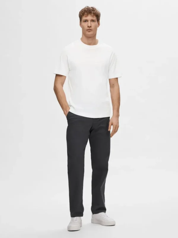 SELECTED KORTÄRMAD MED AVSLAPPNAD PASSFORM T-SHIRT White Flash Sale