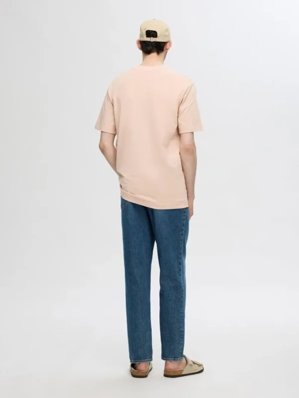 SELECTED KORTÄRMAD MED AVSLAPPNAD PASSFORM T-SHIRT Pink Cheap