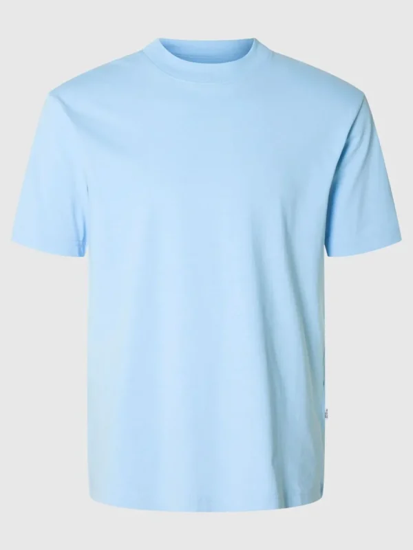 SELECTED KORTÄRMAD MED AVSLAPPNAD PASSFORM T-SHIRT Blue Cheap