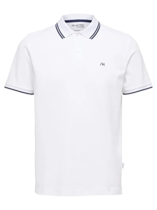 SELECTED KORTÄRMAD PIKÉTRÖJA White Best