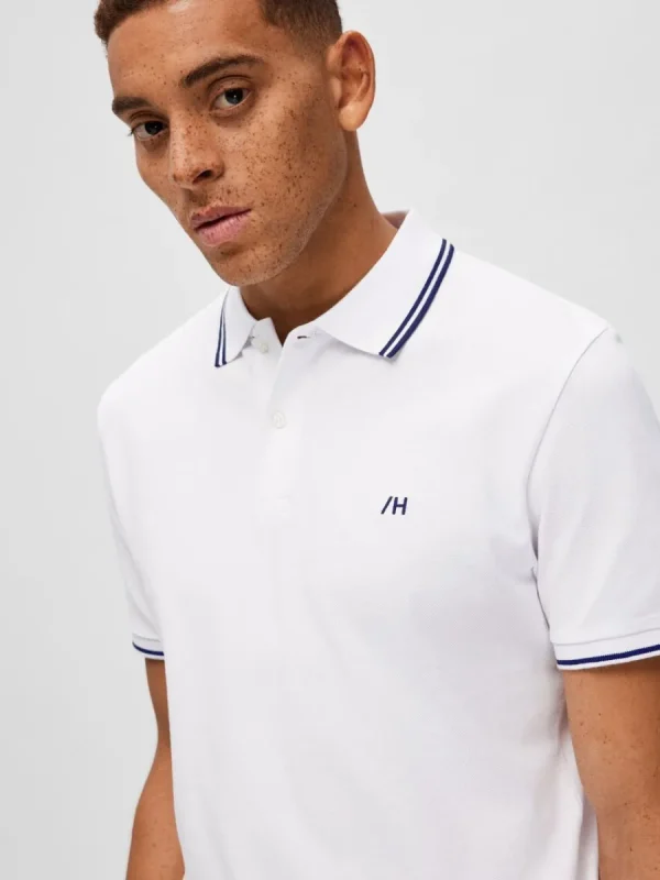 SELECTED KORTÄRMAD PIKÉTRÖJA White Best