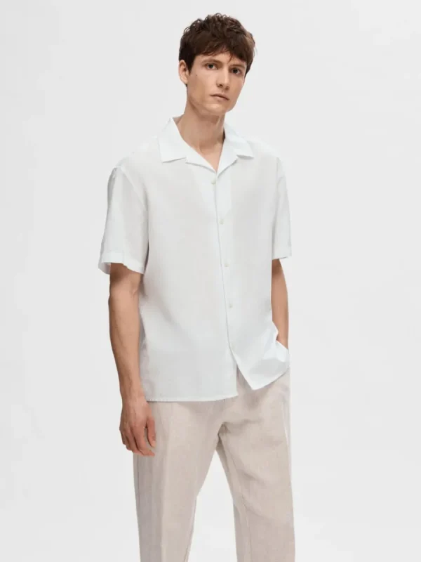 SELECTED KORTÄRMAD SKJORTA White New