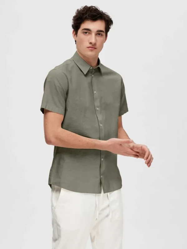 SELECTED KORTÄRMAD SKJORTA Green Best Sale