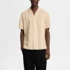 SELECTED KORTÄRMAD SKJORTA Beige Outlet