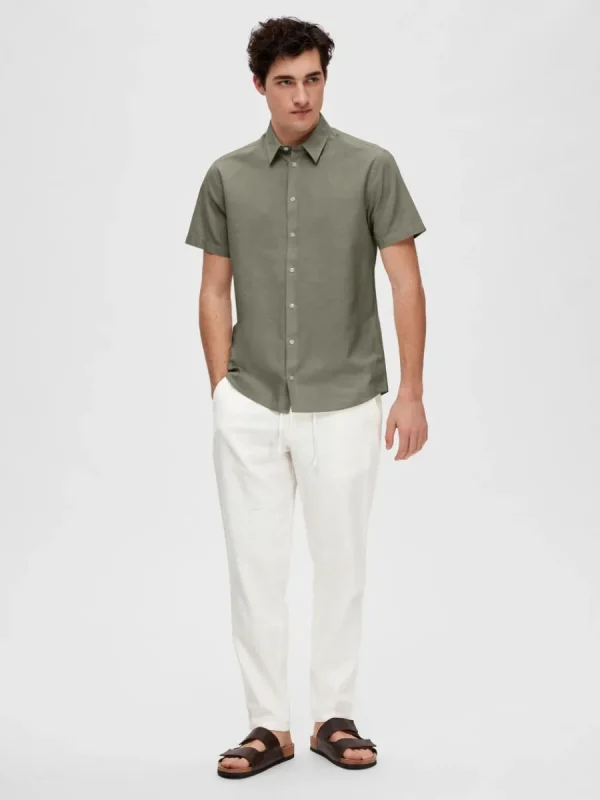SELECTED KORTÄRMAD SKJORTA Green Best Sale