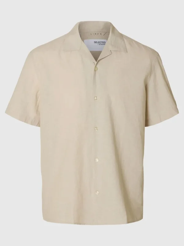 SELECTED KORTÄRMAD SKJORTA Beige Clearance