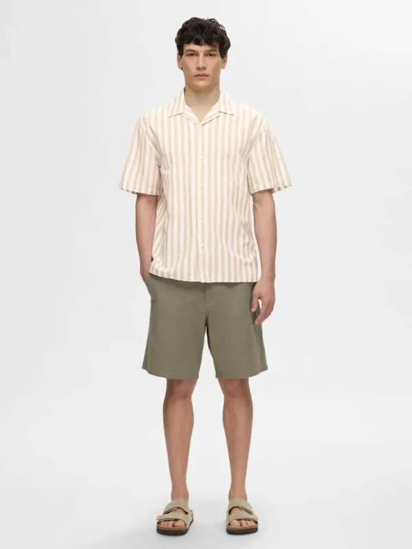 SELECTED KORTÄRMAD SKJORTA Beige Discount