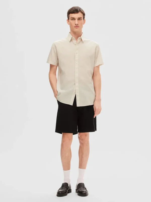 SELECTED KORTÄRMAD SKJORTA Beige Outlet