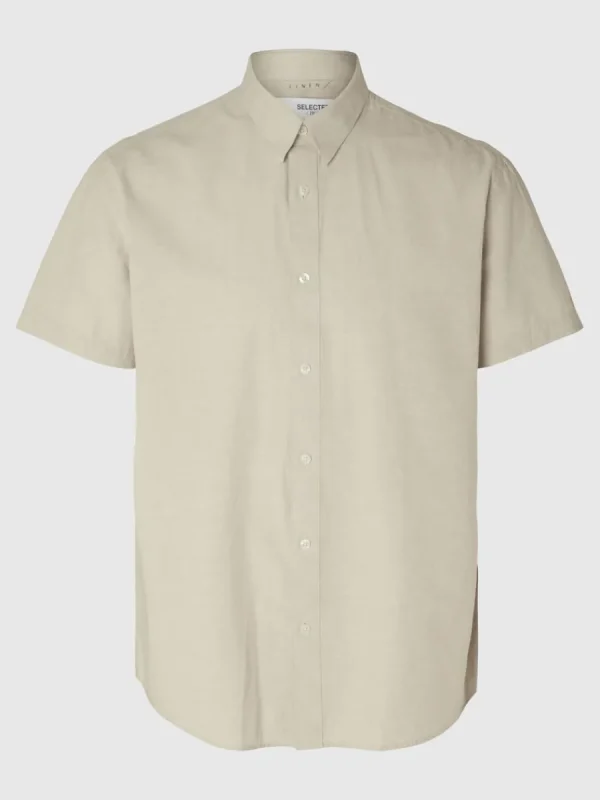 SELECTED KORTÄRMAD SKJORTA Beige Outlet