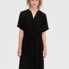 SELECTED KORTÄRMAD SKJORTKLÄNNING Black Online