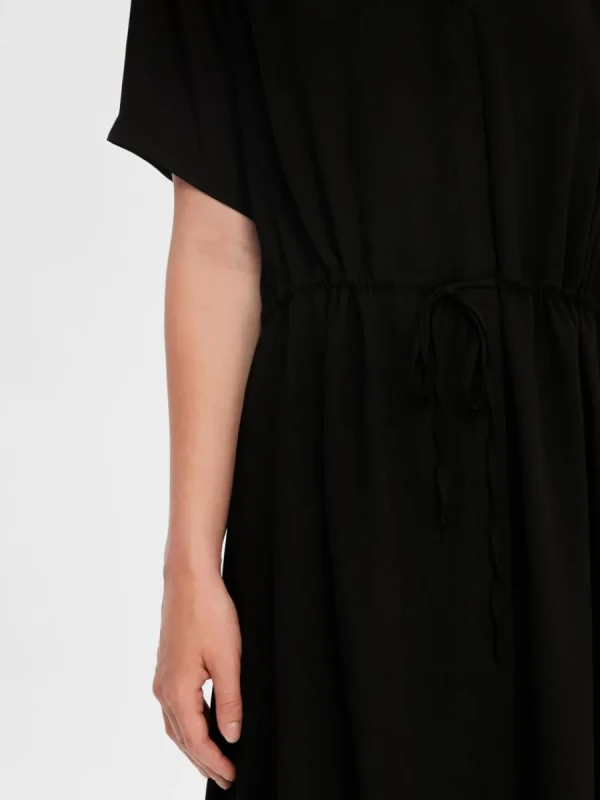 SELECTED KORTÄRMAD SKJORTKLÄNNING Black Online