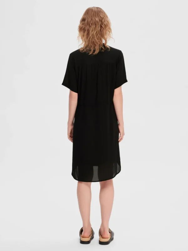 SELECTED KORTÄRMAD SKJORTKLÄNNING Black Online