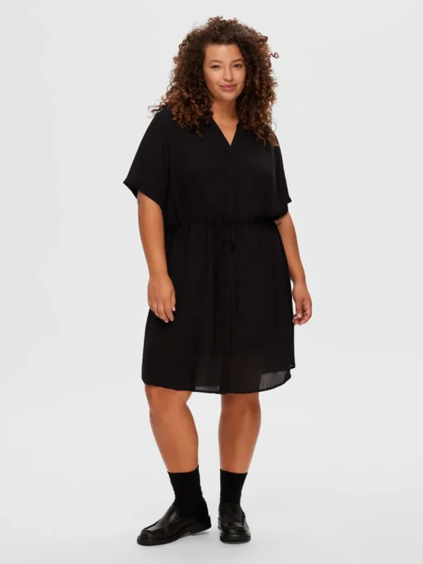 SELECTED KORTÄRMAD SKJORTKLÄNNING Black Online