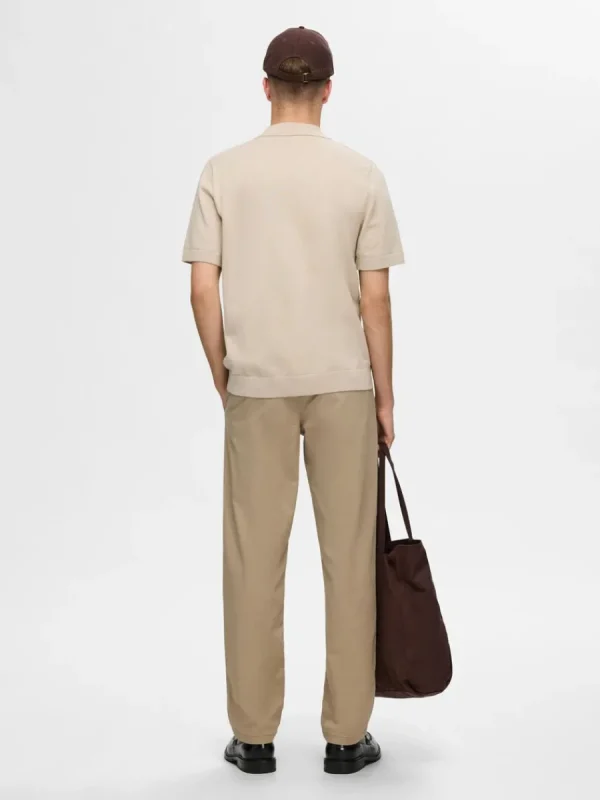 SELECTED KORTÄRMAD STICKAD KOFTA Beige Hot