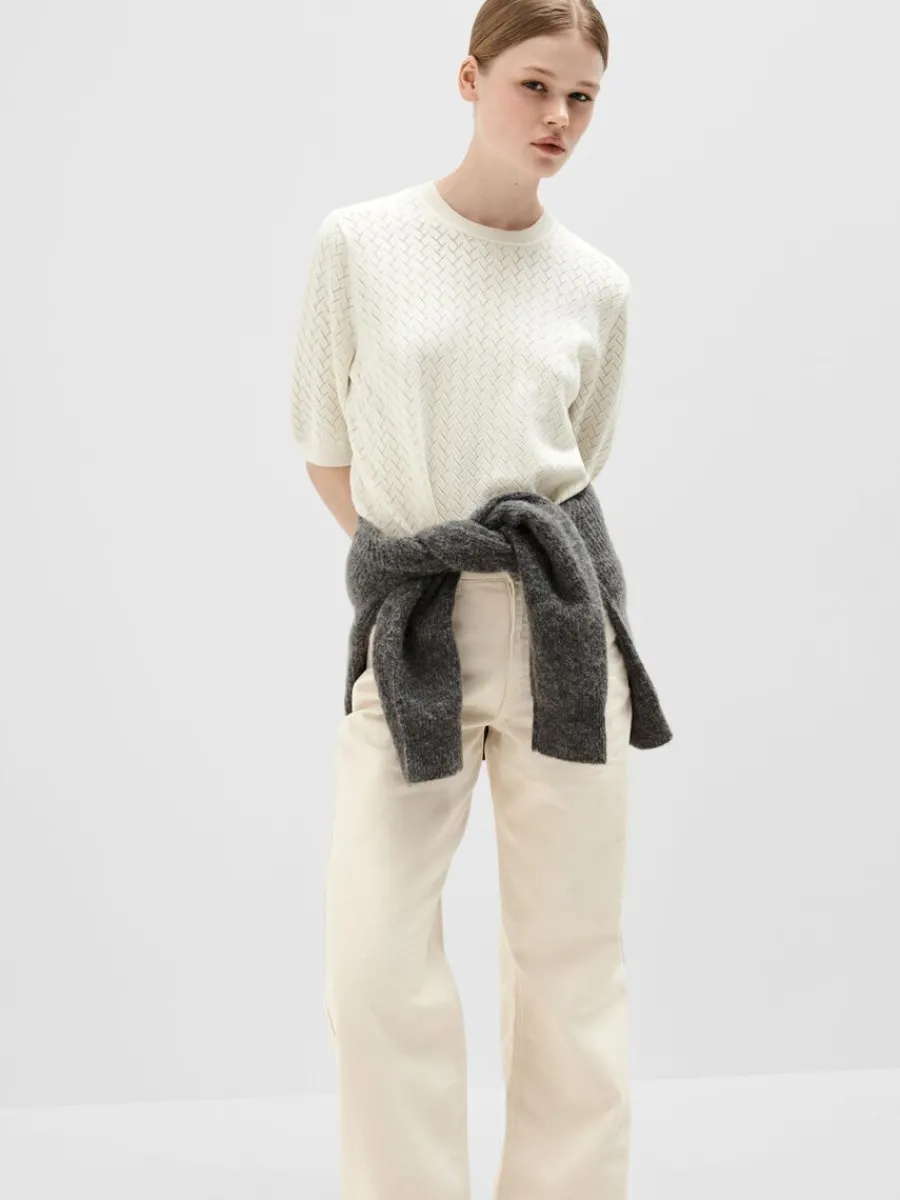 kortrmad_stickad_topp_2-8.webp SELECTED KORTÄRMAD STICKAD TOPP Beige Clearance