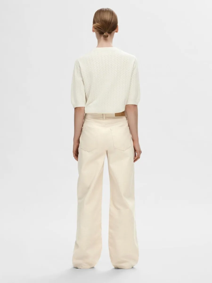 kortrmad_stickad_topp_4-8.webp SELECTED KORTÄRMAD STICKAD TOPP Beige Clearance
