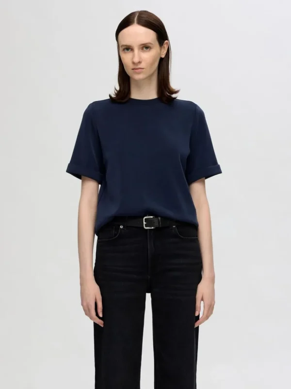 SELECTED KORTÄRMAD T-SHIRT Blue Outlet