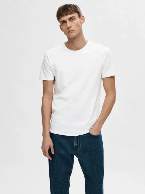 SELECTED KORTÄRMAD T-SHIRT White Store