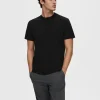 SELECTED KORTÄRMAD T-SHIRT Black Flash Sale