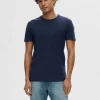SELECTED KORTÄRMAD T-SHIRT Blue Outlet