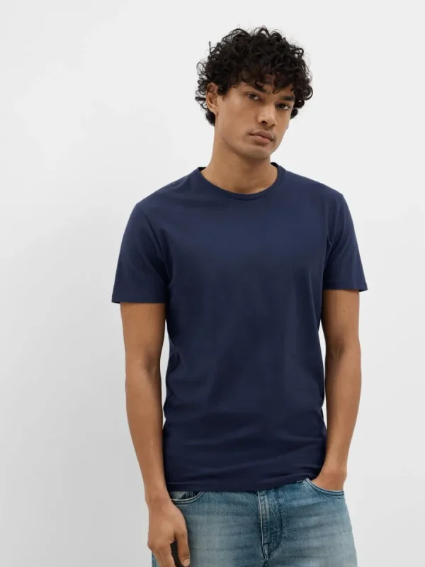 SELECTED KORTÄRMAD T-SHIRT Blue Outlet